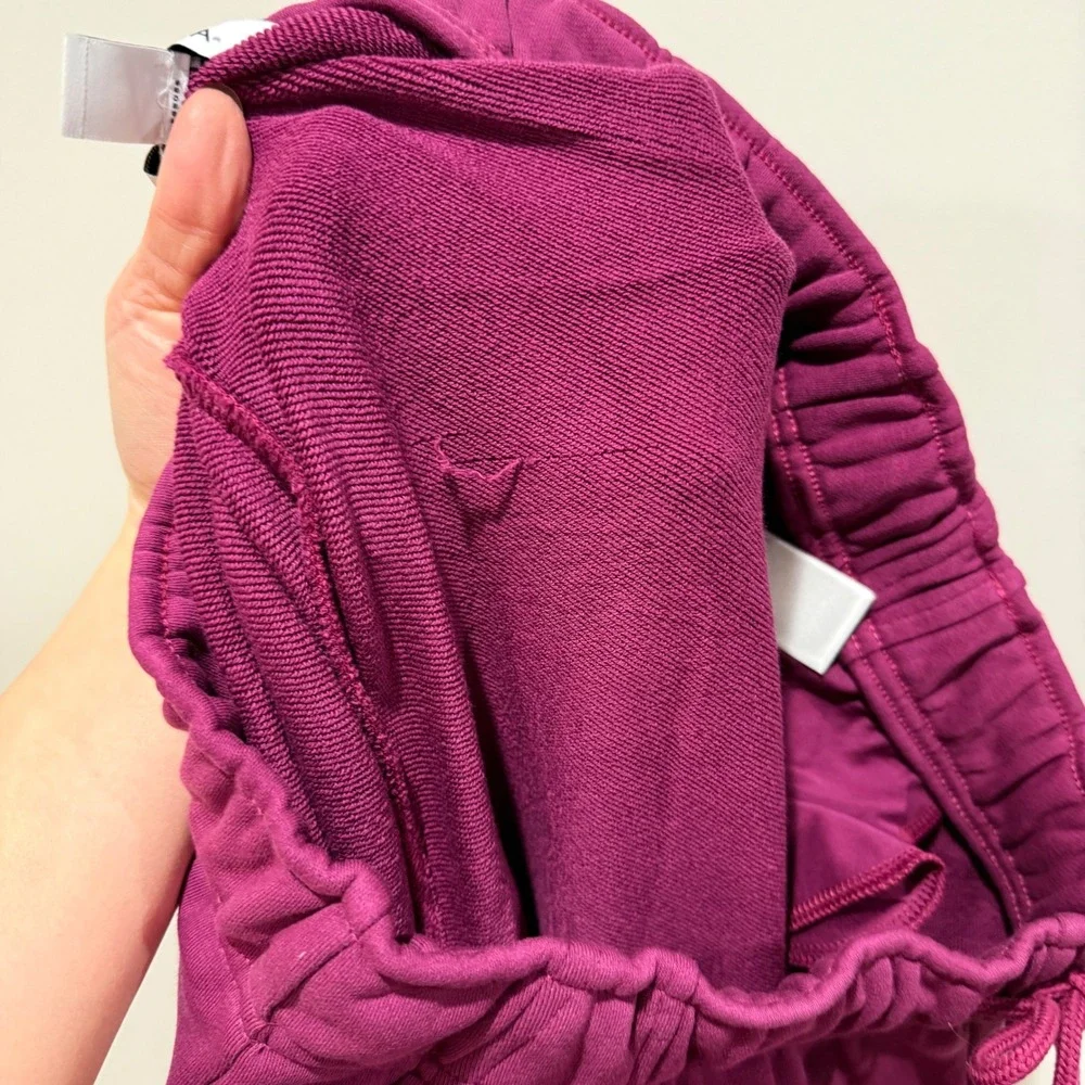 NWT Athleta Heavyweight Terry Cargo Jogger Pants L Magenta Wildberry Cargo Casua